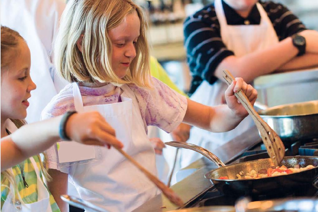 children cooking and practicing life skills