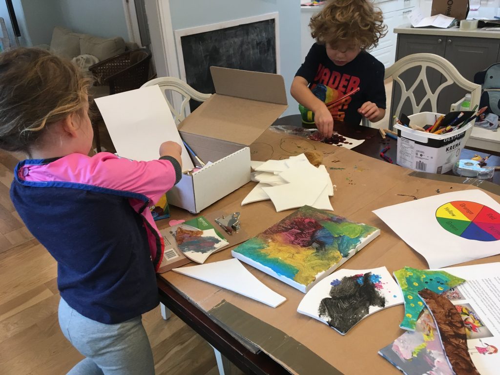 kids with art kit