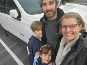 3 snowboards, 2 skis, and 1 excited family! Road Trip – YAY!