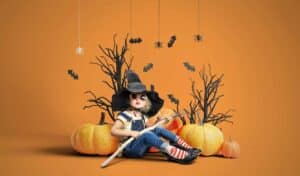 girl in halloween costume