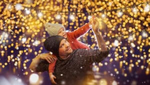 Father and Daughter at Christmas Events