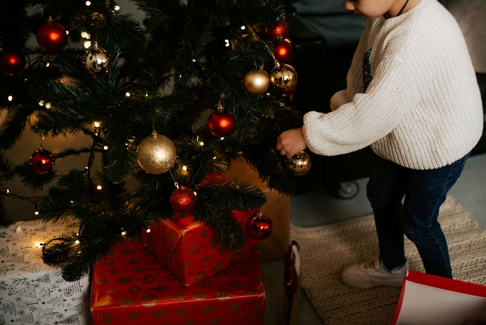 Child at Christmas Tree