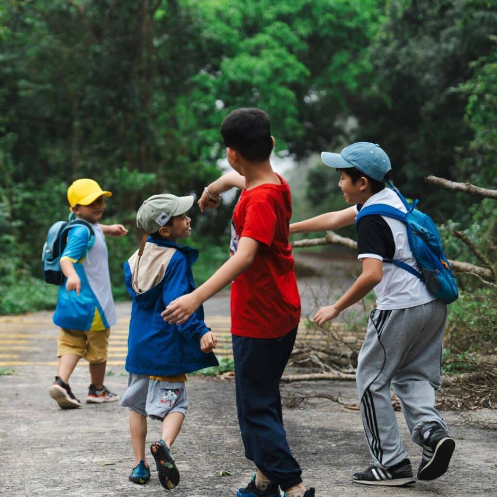 Kids day out exploring nature