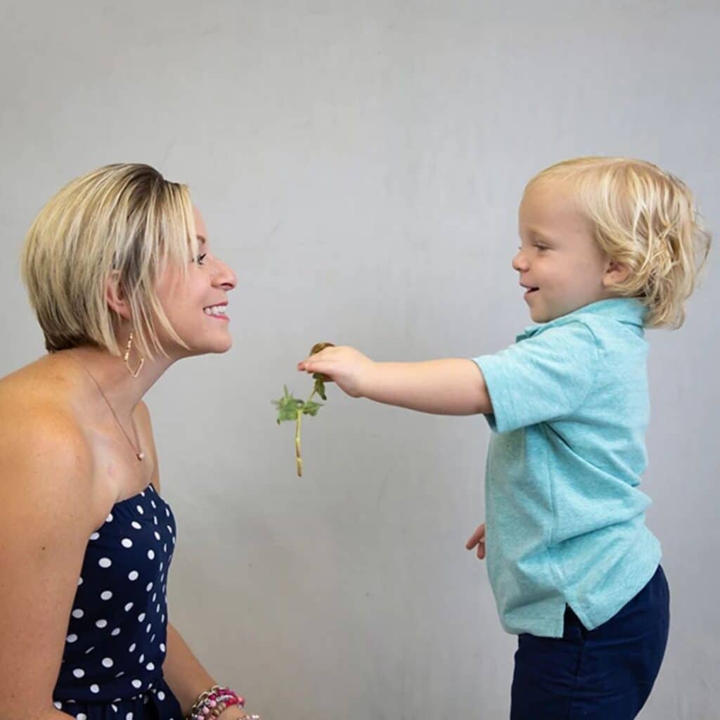 autistic child with mother