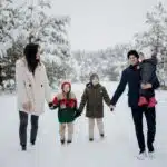 a family enjoying winter season