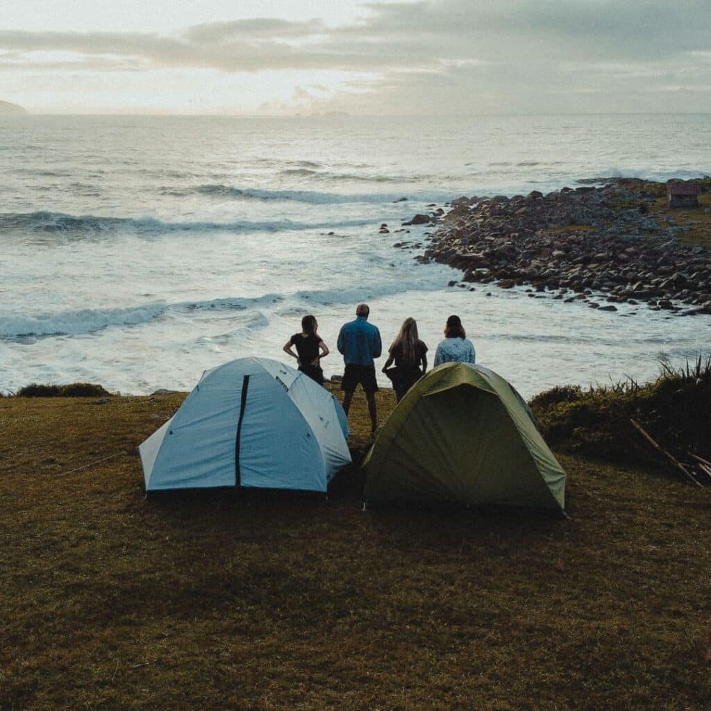 camping setup for a trip