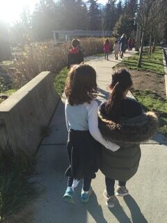 walking back to school